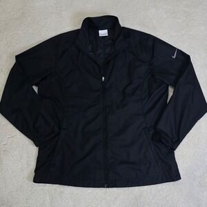Nike Golf Full Zip Windbreaker Jacket Black Womens XL Lightweight
